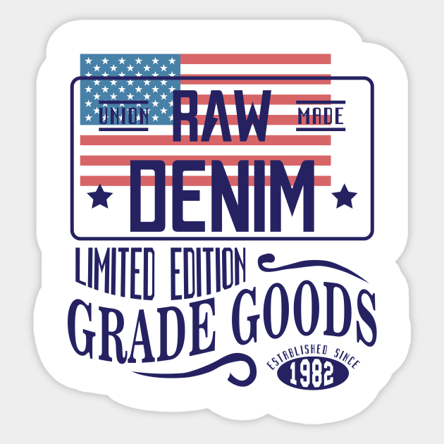 Raw Denim Limited edition Sticker by Raintreestrees7373